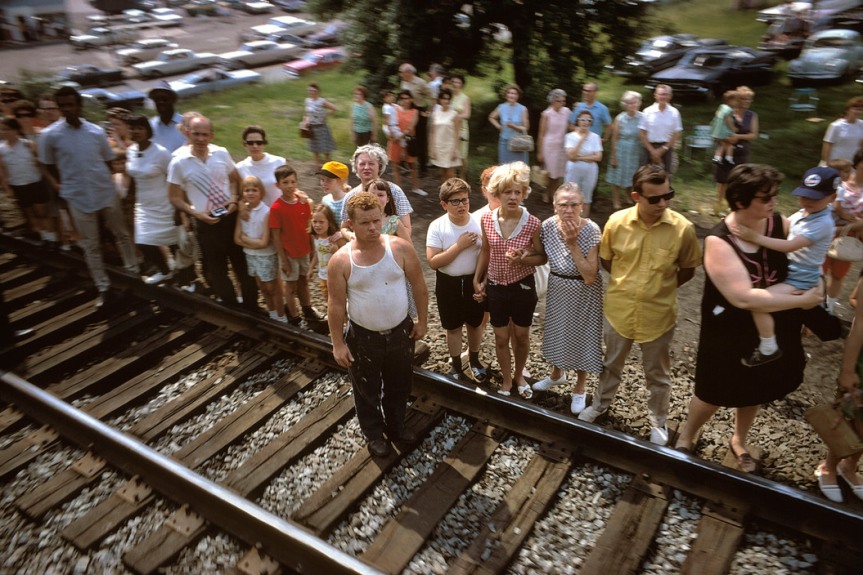 USA. 1968.  Robert KENNEDY funeral train.